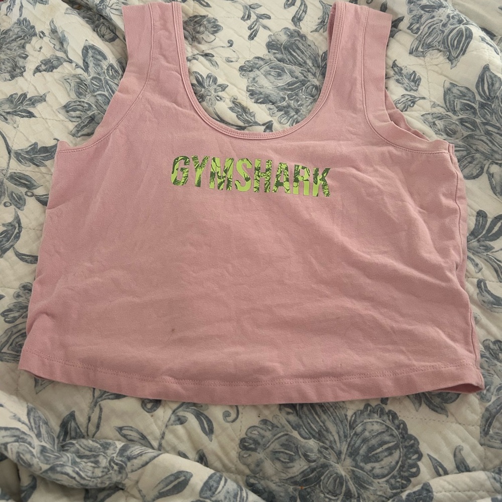 Gymshark Blush Pink Tank with Lime Logo